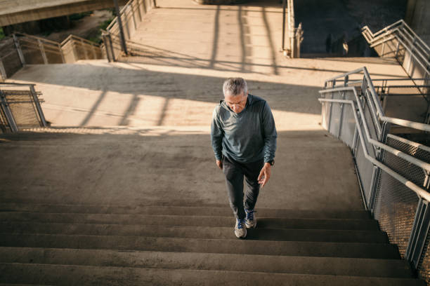 Senior jogging in the city