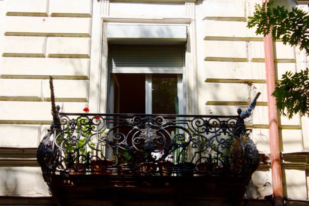 istock Old Tbilisi architecture, window and exterior decor in summer day 1045257234