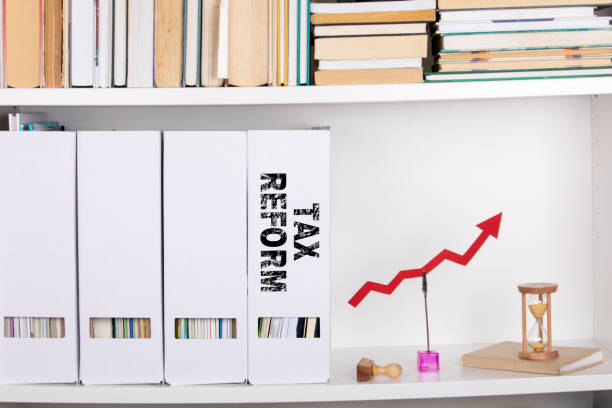 istock tax reform concept. document folders and organizers 1045258030