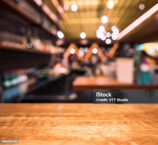Table Top Counter Blur Bar Restaurant Shop Background Stock Photo - Download  Image Now - iStock