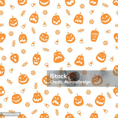 istock Halloween Pumpkin Seamless Pattern 1045265588