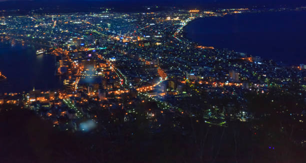 istock The night view in Hakodate mountain, Hakodate mount. 1045269154