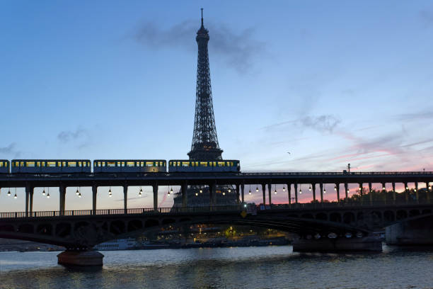 istock Eiffel tower and  Bir-Hakeim bridge in Paris 1045269172