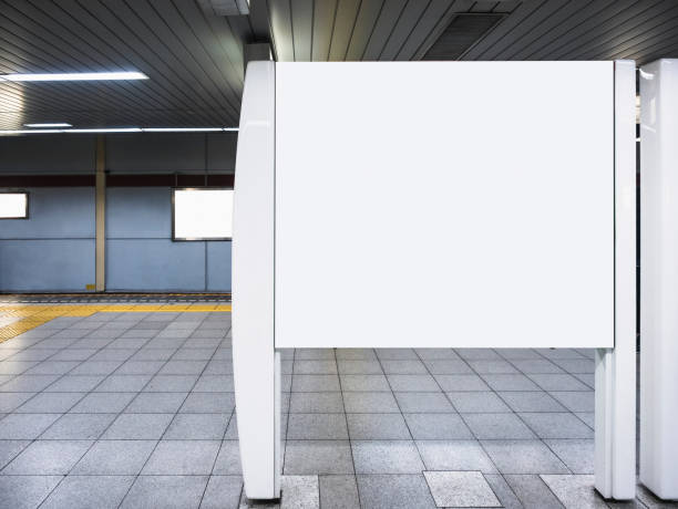 istock Blank Mock up board template directory Sign Subway station 1045269412