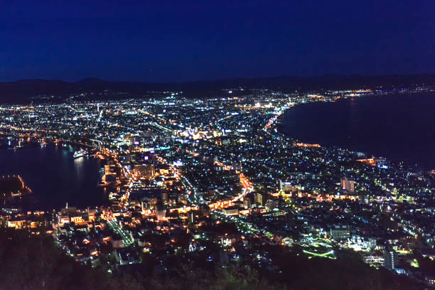istock The night view in Hakodate mountain, Hakodate mount. 1045269498