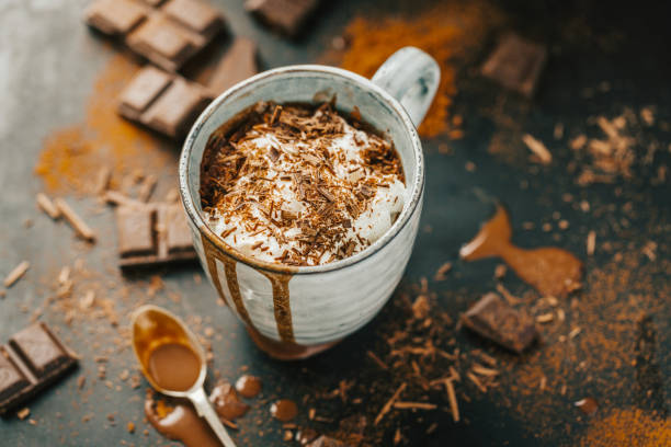 istock Tasty hot chocolate drink in mug 1045278690
