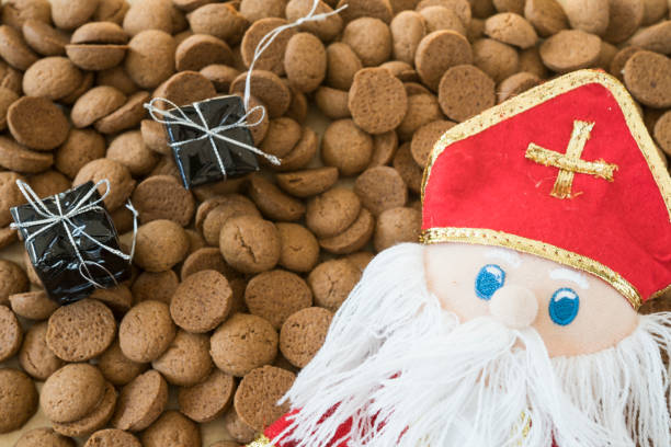 istock traditional cookie called kruidnoten, with doll, for Dutch event Sinterklaas 1045282480