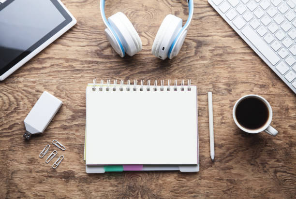 istock Business objects on wooden desk. Business concept 1045282640
