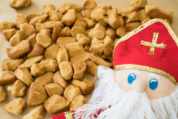 istock traditional cookie called pepernoten with doll for Dutch event Sinterklaas 1045282662