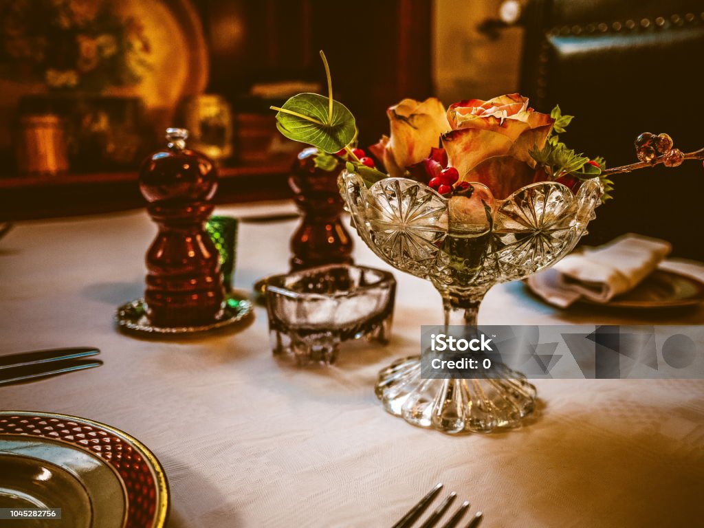 Beautiful dining table decoration Bowl Stock Photo