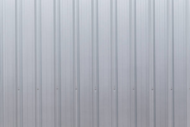 istock Corrugated Aluminium Metal sheet texture background. 1045286656