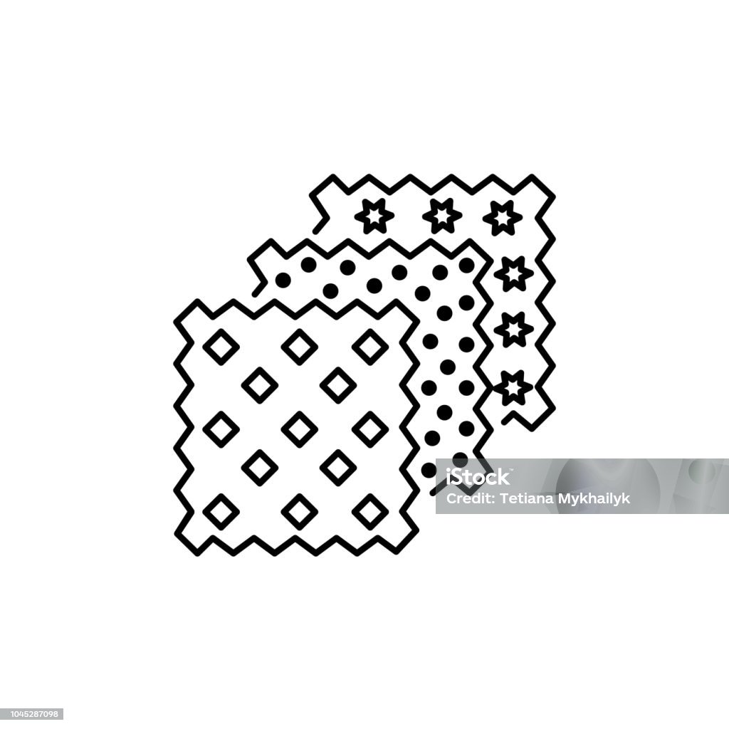 Black White Vector Illustration Of Precut Quilt Squares Line Icon Of  Quilting Fabric Bundle Patchwork Sewing Materials Isolated On White  Background Stock Illustration - Download Image Now - iStock