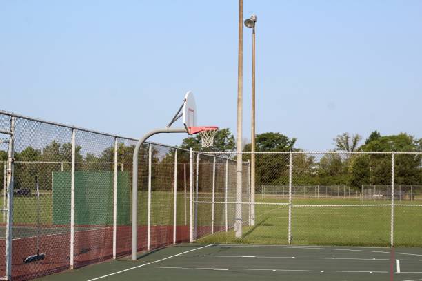 istock Side View of Basketball Goal 1045306040