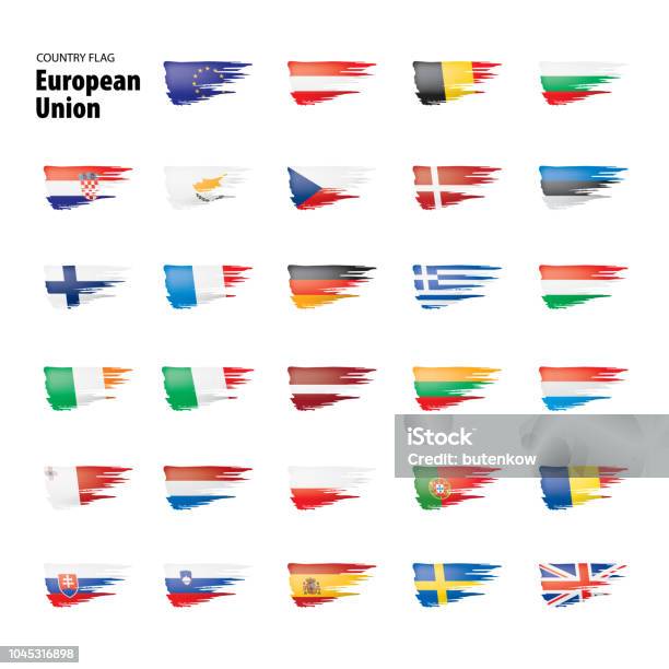 Flags Of The European Union Vector Illustration Stock Illustration - Download Image Now - Flag, Sweden, Symbol