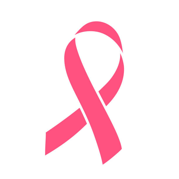 ピンクのリボンが白い背景に分離されました。10 月の乳がん月間のシンボルです。ベクトル - white background isolated ribbon awareness ribbon点のイラスト素材／クリップアート素材／マンガ素材／アイコン素材