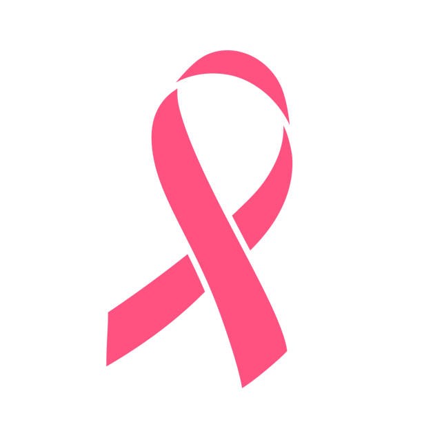розовая лента изолирована на белом фоне. символ осведомленности рака молочной железы месяц в октябре. вектор - раковая опухоль stock illustrations