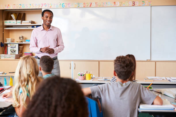 istock Teacher and kids in a lesson at an elementary school 1045321902