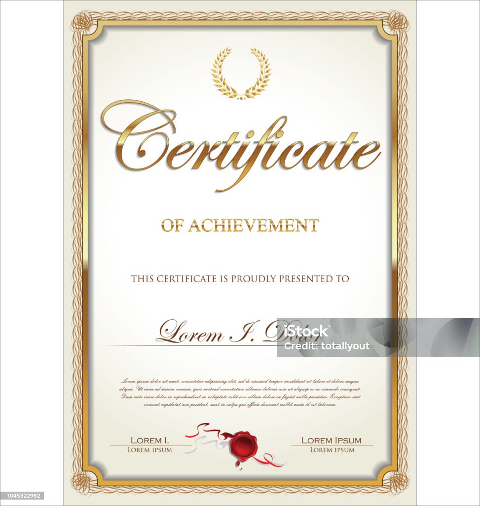 Modello di certificato - arte vettoriale royalty-free di Certificato