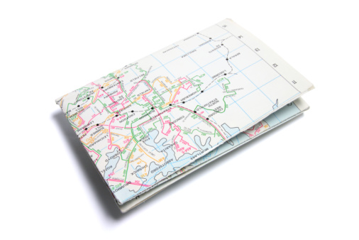 Paris, France - April 28, 2016: Train and metro map of La Sorbonne, Paris . The map shows all the stop of the metro in the 16 station of Paris.