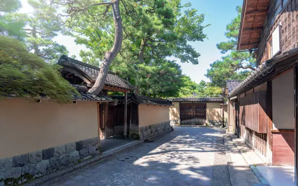 Townscape of the samurai residence in Kanazawa city, Japan