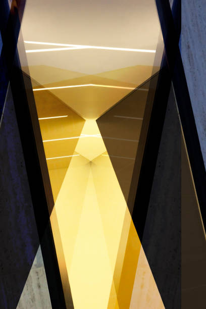 istock Digitally rendered background resembling brightly lit interior fragment. Abstract background on the subject of modern architecture, technology or science. Hint of cognition or understanding. 1045331588