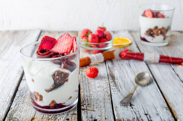 istock Delicious trifle dessert in a glass 1045332272