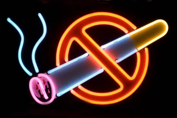 Neon symbol,prohibition,unhealthy,nicotine,warning,non-smokers,cigarettes,neon signs,neon signs,