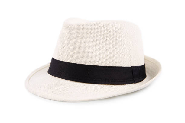 istock White Straw hat fasion for man isolated on white background 1045335292