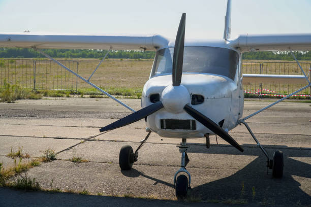 istock Light single-engine aircraft at the airport 1045335614