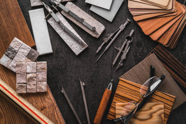 istock house design ideas concept with sample of natural material option for clients material board present 1045342746