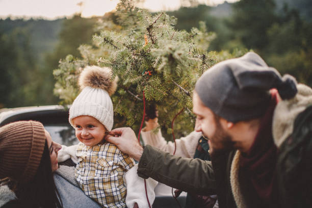 istock Family choosing a Christmas tree together 1045351104