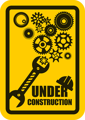 Vector Illustration of a Under Construction Warning Poster