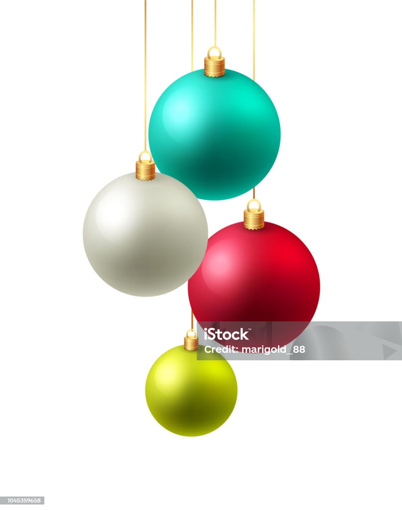 Christmas background Vector illustration. Christmas card with baubles. Christmas card with baubles. Christmas tree decoration. Vector illustration. Christmas Ornament stock vector
