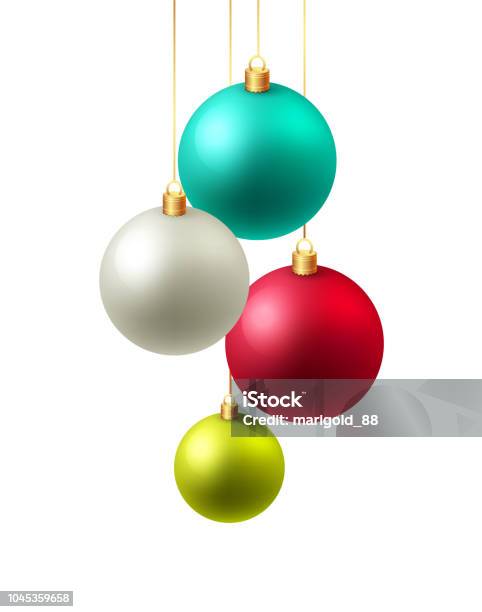 Christmas Background Vector Illustration Christmas Card With Baubles Stock Illustration - Download Image Now