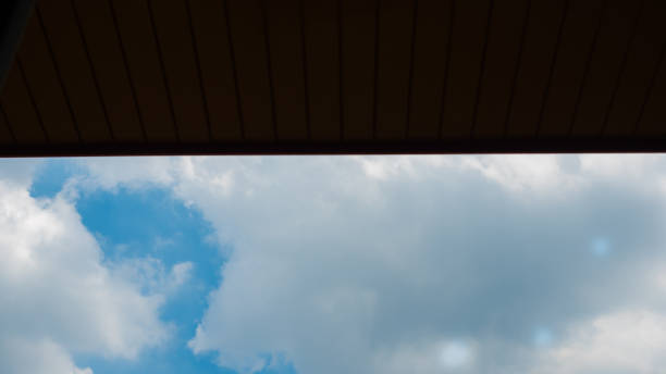 istock Roof and blue sky background 1045359826