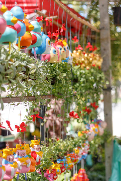 istock Hanging plant pots with green plants. 1045363946