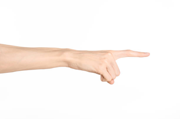 istock Hand gestures theme: the human hand shows gestures isolated on white background in studio 1045364710