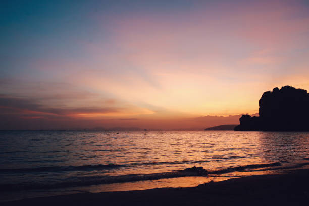 istock Cliffs of the Railay beach in sunset 1045364880