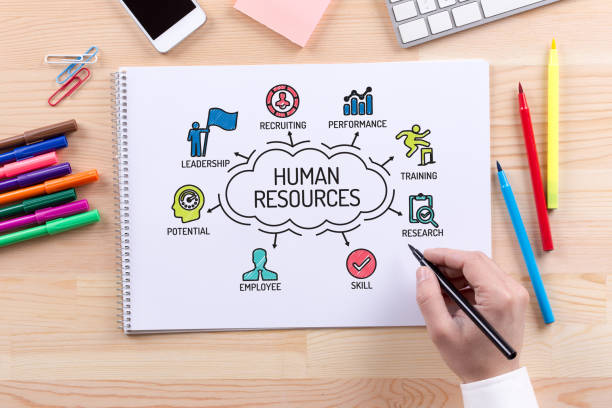 istock Human Resources chart with keywords and sketch icons 1045367514