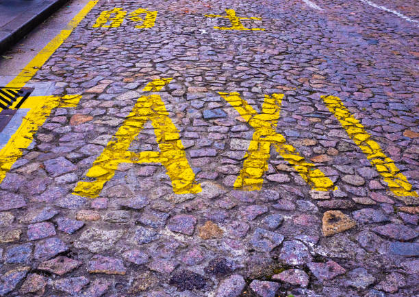 istock taxi word on the road 1045368272