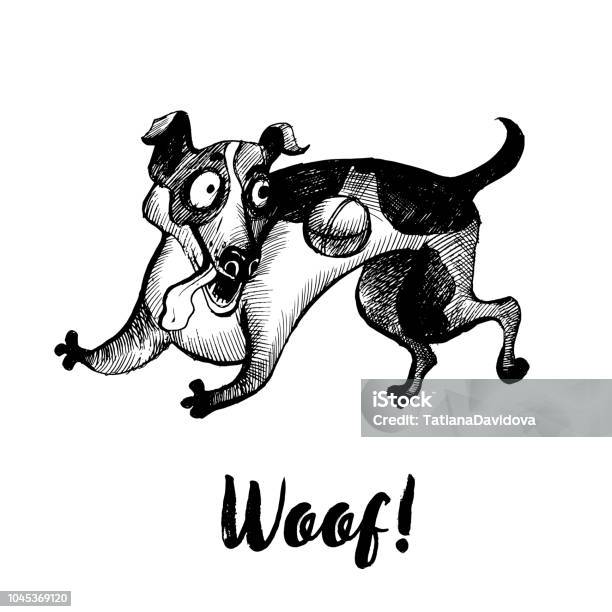 Jack Russell Playing Stock Illustration - Download Image Now - Animal, Art, Black Color