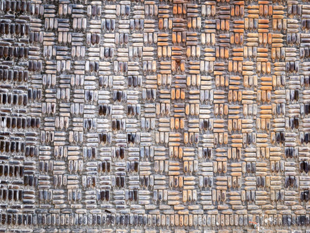 Temple Wall Made from Glass Bottles