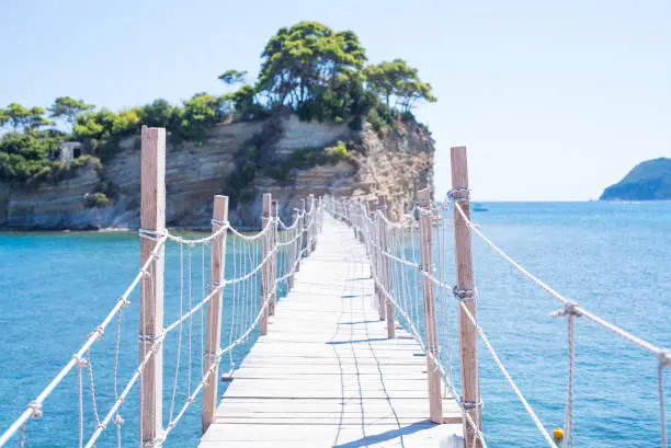 Photo of Wooden bridge on the small island