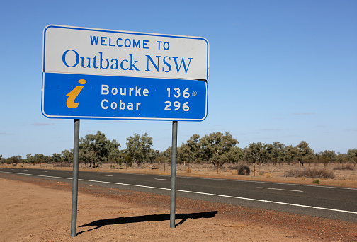 New South Wales Border Roadside Sign - Bourke, Cobar