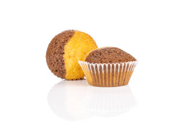 istock Fresh baked marble muffin isolated on white 1045398126