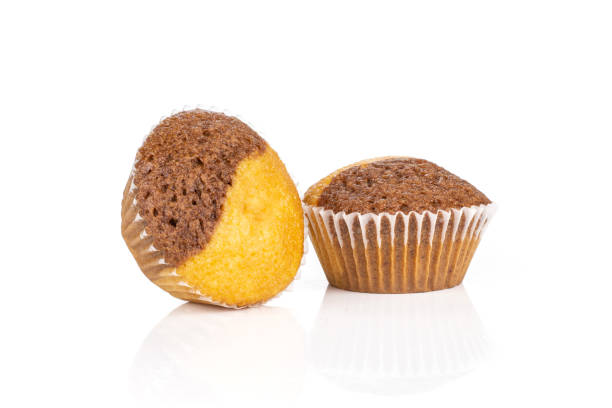 istock Fresh baked marble muffin isolated on white 1045398134