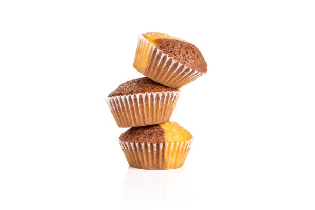 istock Fresh baked marble muffin isolated on white 1045398228