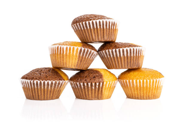 istock Fresh baked marble muffin isolated on white 1045398262
