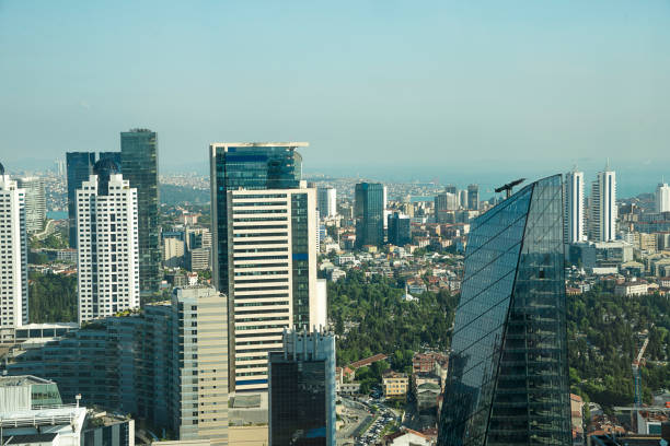 Birds eye view image of biggest city in Turkey, Istanbul.