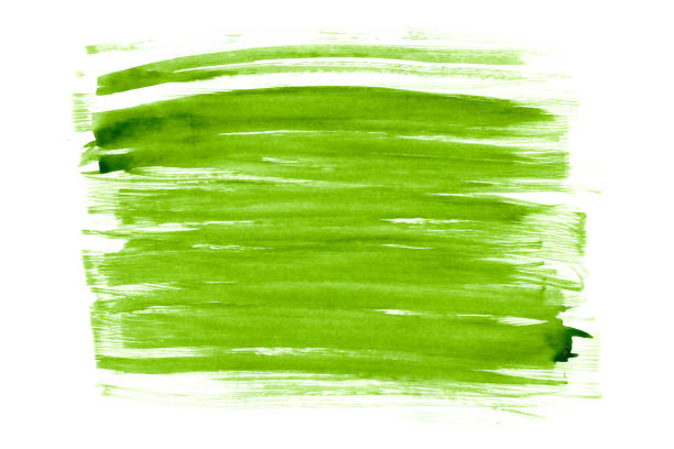 istock Green abstract watercolor stroke design on paper texture 1045413742
